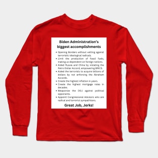 Bidens Administration Accomplishments, Jerks Long Sleeve T-Shirt